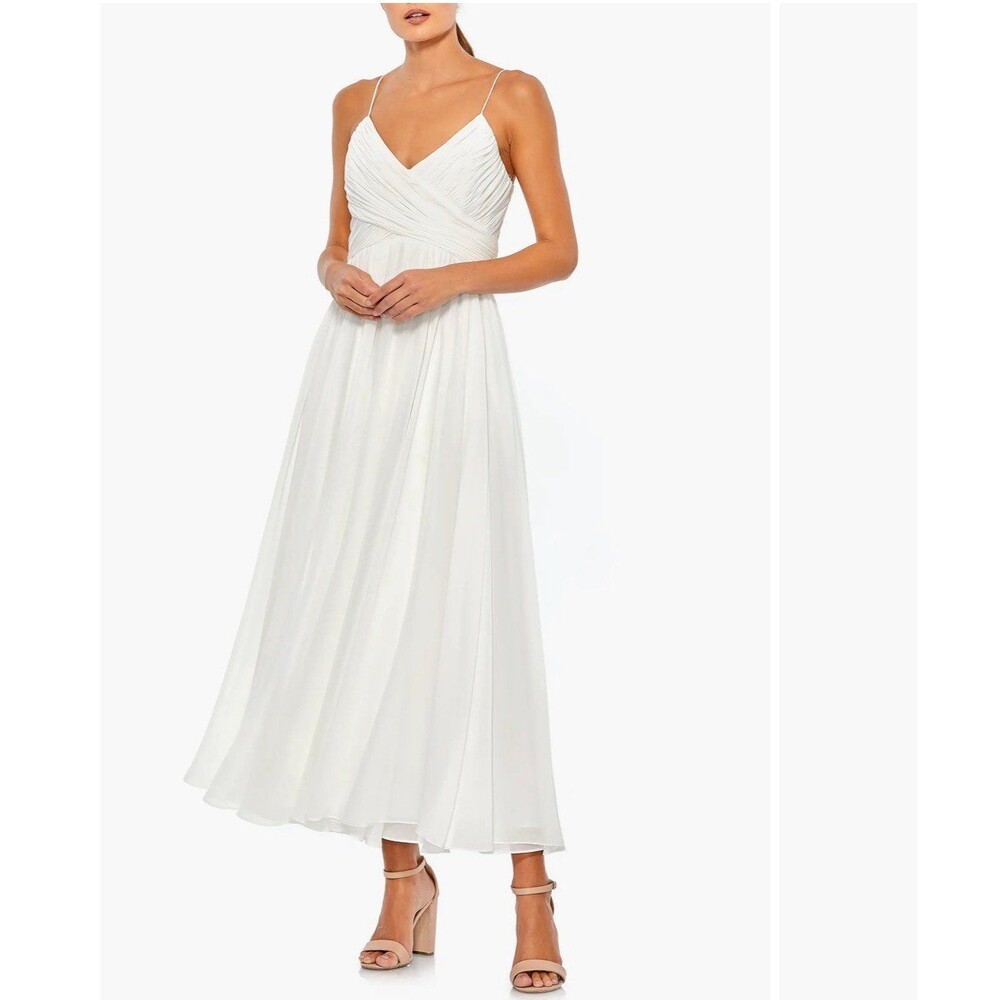 Women's White Spaghetti Strap Maxi Dress